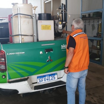 Defesa Civil realiza treinamento dos agentes para operação de nebulização no combate ao Aedes Aegypti.